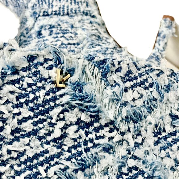 Larroude Kate Slouch Fringe Denim Knee - High Boots Size 9 Handmade in Brazil - Picture 6 of 12